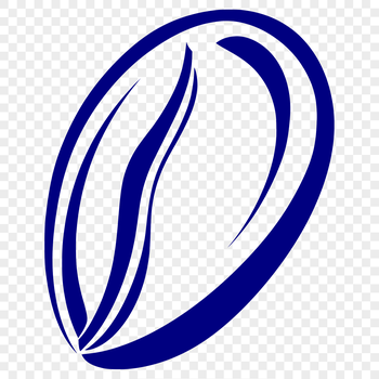 An outline representation of a coffee bean used for digital design projects.