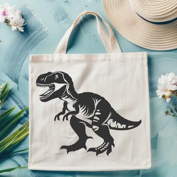 An SVG vector graphic of a large carnivorous dinosaur with sharp teeth and claws.