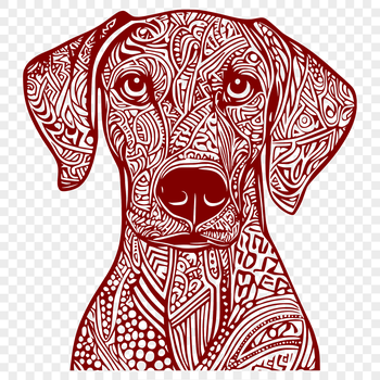 A high-quality digital illustration of a Weimaraner dog breed in vector format.