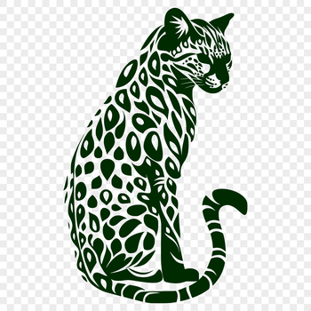 A wild ocelot in full body pose, its fur and features rendered with precision.