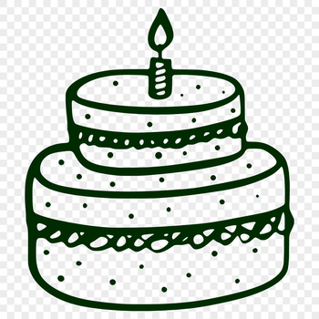 A colorful birthday cake design made with vector art, suitable for digital cutting machines like Cricut.