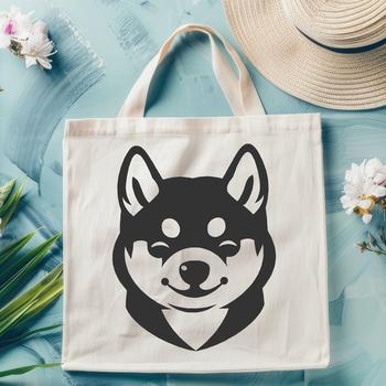 A vector illustration of a Shiba Inu dog's head, suitable for digital cutting machines like Cricut.