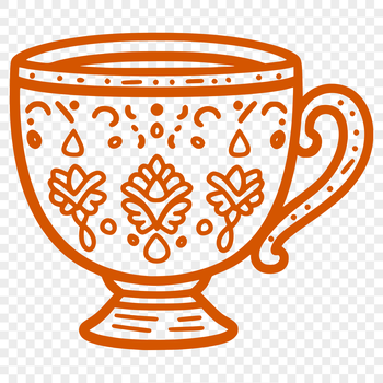 A simple cup design made with clean lines and minimal details, suitable for vector art and cutting machine projects.