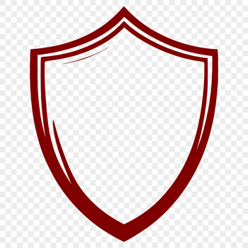 Vector design illustration of a medieval-style shield with a rounded shape and bold lines.