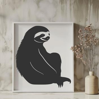 A high-resolution SVG illustration of a sloth in full body pose.