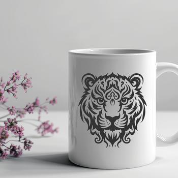A detailed illustration of a tiger's head, suitable for vector design.