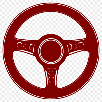 An illustrated steering wheel for use in graphic design projects.