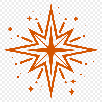 A stylized star shape designed for digital applications, suitable for vector graphics and editing software.