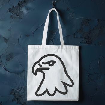 A simple line drawing of a bird's head, specifically designed as an eagle illustration.