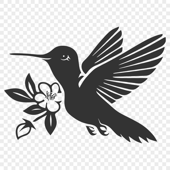 A colorful hummingbird in mid-flight, surrounded by vibrant floral elements.