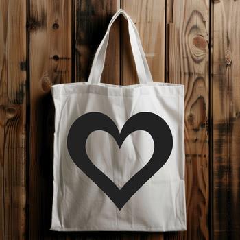 A stylized graphic illustration of a love heart symbol.