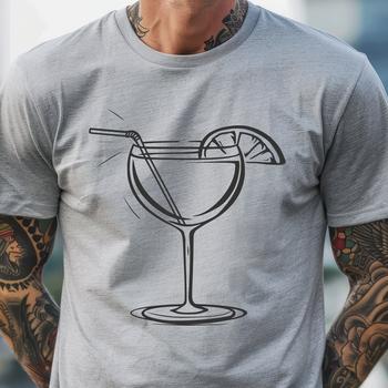 A single serving of a mixed drink in a glass, designed as vector art.