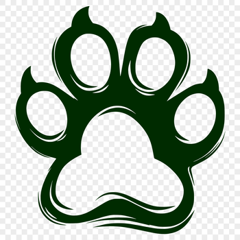 Vector graphic illustration of a single animal paw print