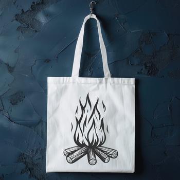 A stylized illustration of flames and heat emanating from a camp fire, suitable for outdoor enthusiasts and designers.