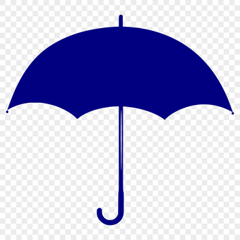 A simple outline illustration of a compact umbrella against a rainy background.