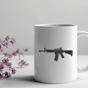 High-resolution digital illustration of a rifle, suitable for vector art projects.