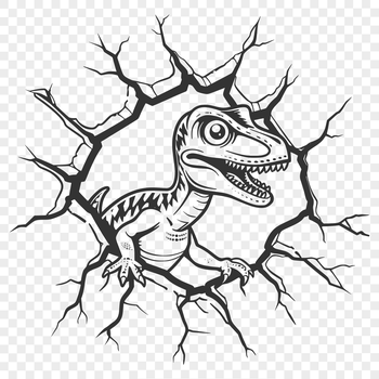 A prehistoric dinosaur with a full body, illustrated in detailed vector art.