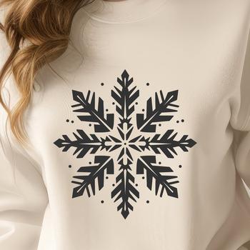 A delicate, six-pointed snowflake made from intricately connected lines and curves.