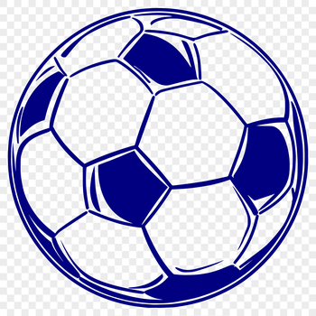 A simple illustration of a football in white and black colors.