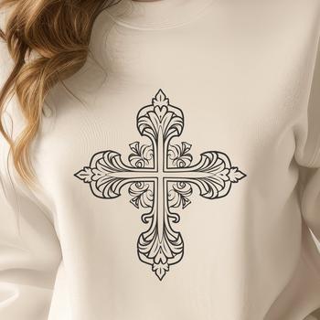 Ornate Crucifix - Glowforge PNG