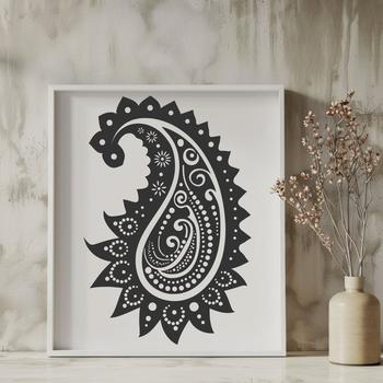 A stylized, ornate paisley shape designed as vector art for various applications.