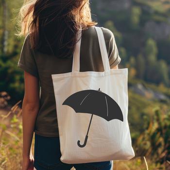 Vector illustration of an open umbrella in a modern design style.