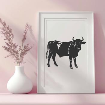 A full-body illustration of a cow, suitable for vector graphics and cutting machine designs.