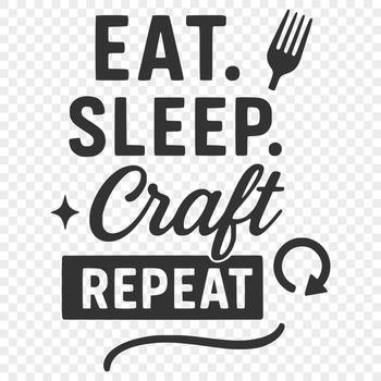 A humorous quote about crafting with clean lines and modern typography.