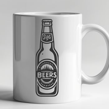 Illustrated beer bottle in vector format.