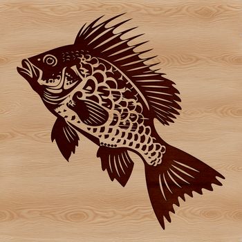 A digital illustration of a freshwater crappie fish, suitable for vector designs and cutting machine projects.