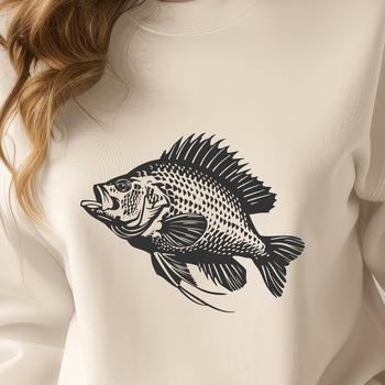 An SVG vector graphic representation of a Crappie fish in its entirety.