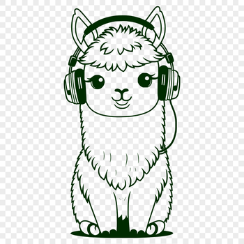 A digital illustration of a gentle South American camelid, the alpaca.