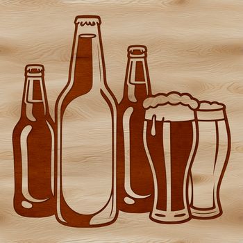 A detailed illustration of a beer glass filled with a frothy head, on a transparent background.