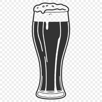 A glass containing beer, designed as a vector graphic for digital use.