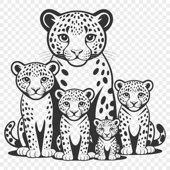 A large feline animal from the cat family, illustrated in vector graphics.