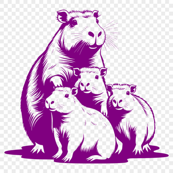 A large rodent with a round body and webbed feet, native to South America and belonging to the family Hydrochoeridae.