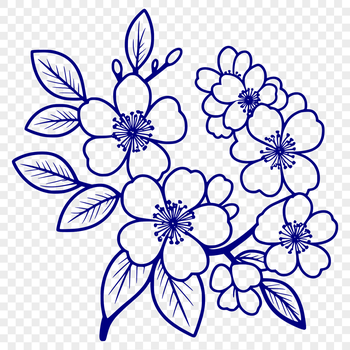 A stylized illustration of a cherry blossom tree in full bloom, suitable for vector art designs.