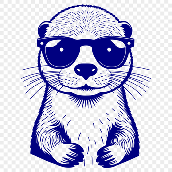 A cartoon otter wearing trendy sunglasses in a playful pose.