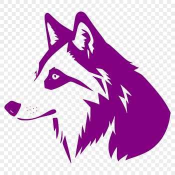 A wolf's head in vector format, suitable for cutting machines or stencils.