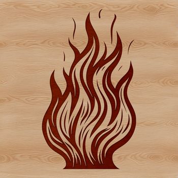 A stylized flame shape made from intricate vector lines, suitable for graphic design projects.