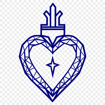 A stylized graphic representation of the Sacred Heart, suitable for various uses including commercial and personal projects.