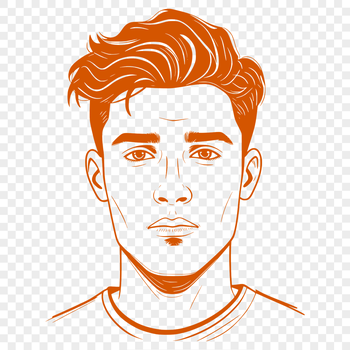 A vector illustration of a male figure in simple design.
