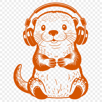 An illustration of a river-dwelling mammal with a sleek body and playful demeanor.