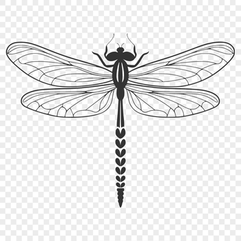 An SVG graphic design element featuring a stylized dragonfly shape.