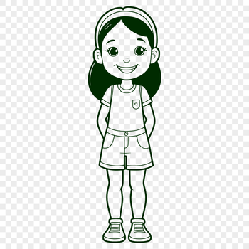 An SVG file format representation of a girl figure created with digital design tools.