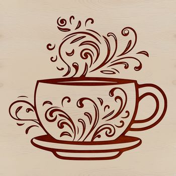 An illustration of a standard coffee cup in vector format.
