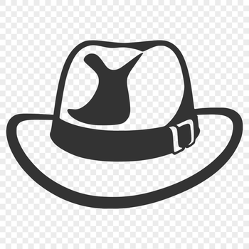 A classic cowboy hat with a wide brim and indented crown, suitable for vector design and cutting machine projects.