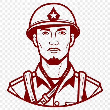 Professional soldier illustration in a clean vector format.