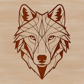 A high-quality digital illustration of a wolf's head, suitable for cutting out or printing.