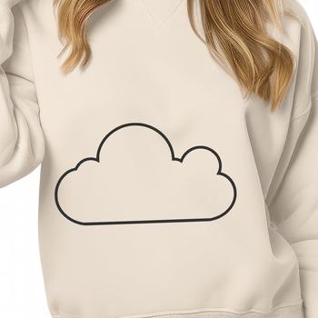 A stylized illustration of a white cloud with soft, puffy texture, suitable for graphic design and digital art projects.